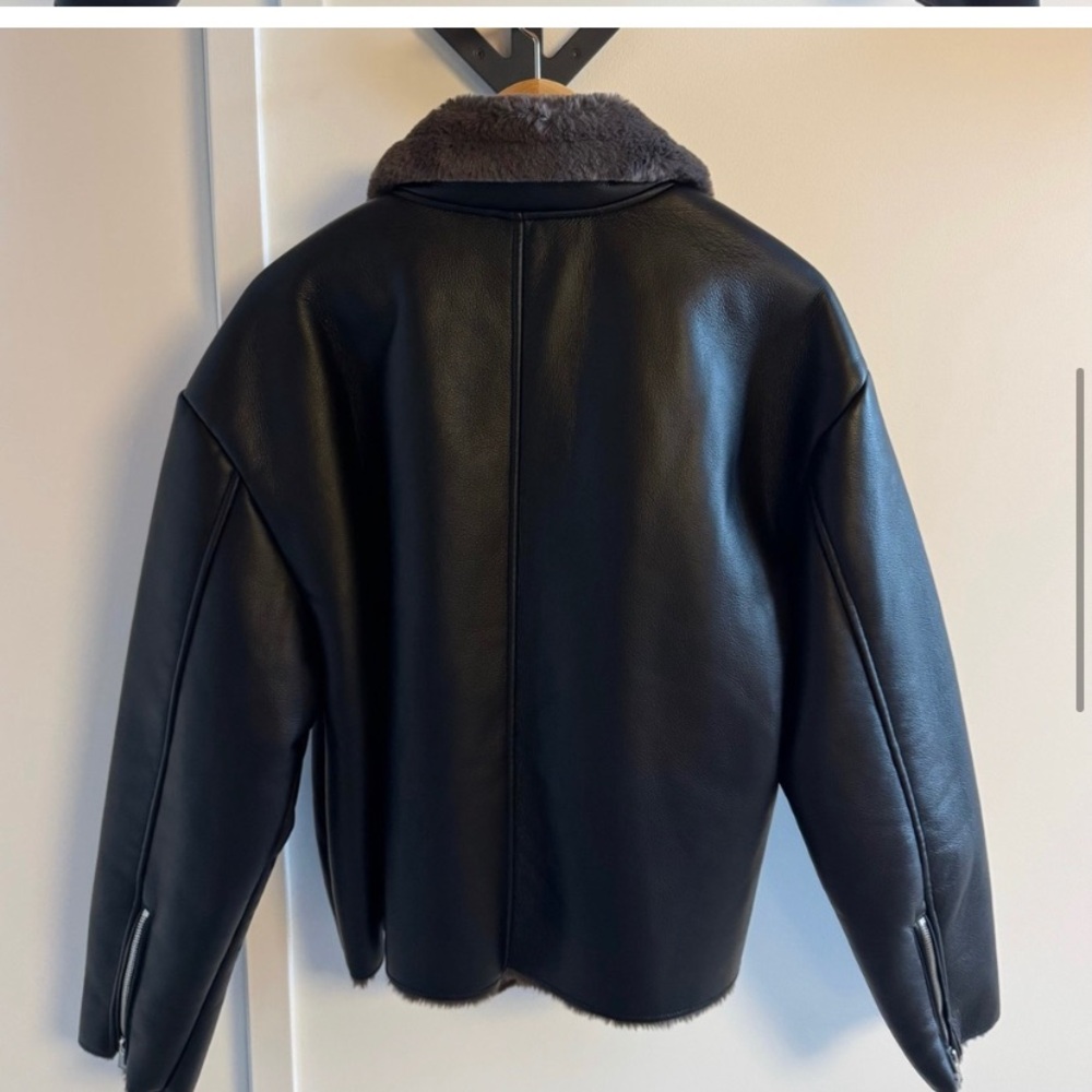 Mango Oversized Aviator Jacket with Shearling Lining NEVER WORN no tags - Picture 6 of 9